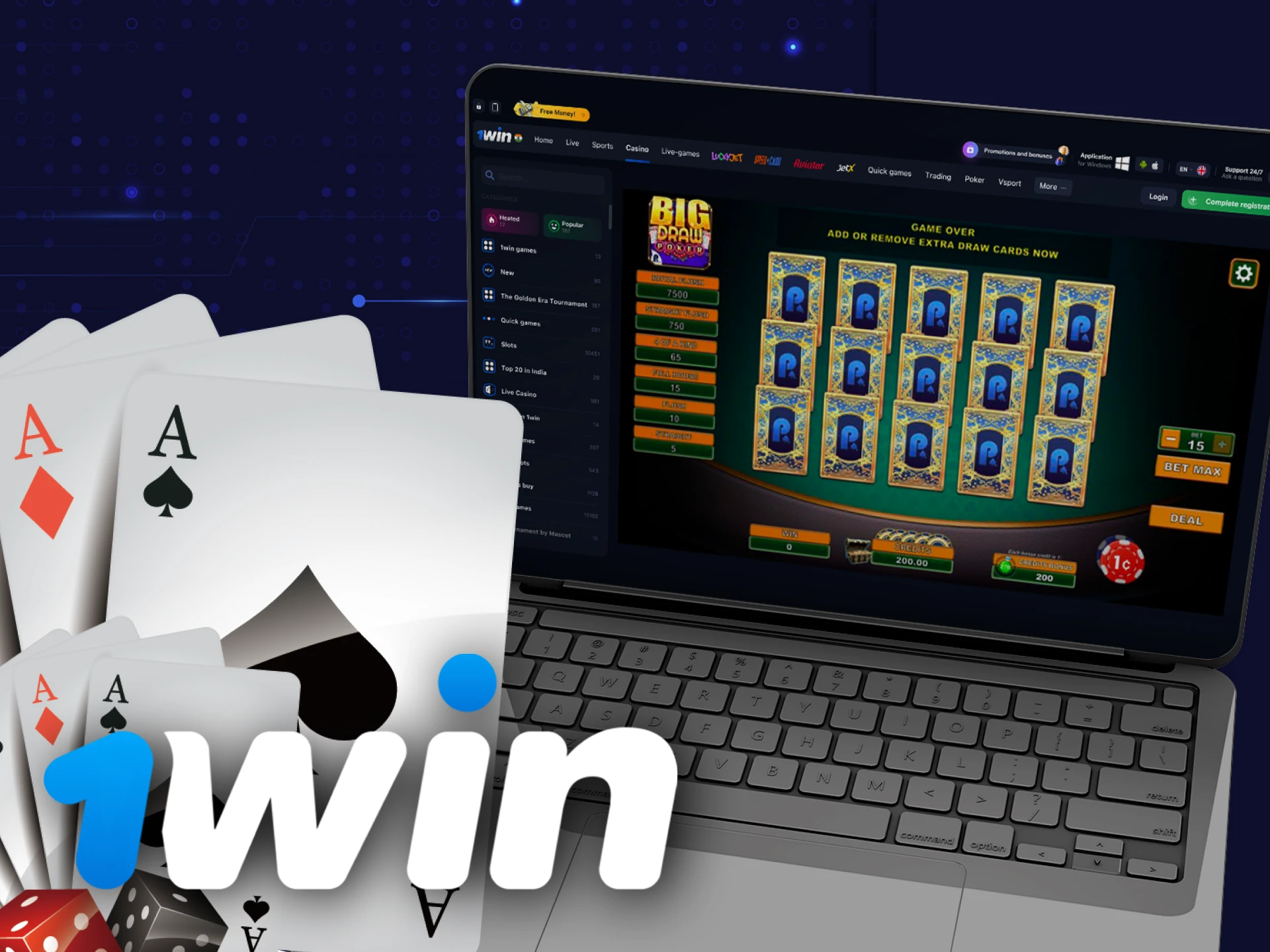 La versión Draw del póquer es una excelente forma de jugar en el casino 1win.