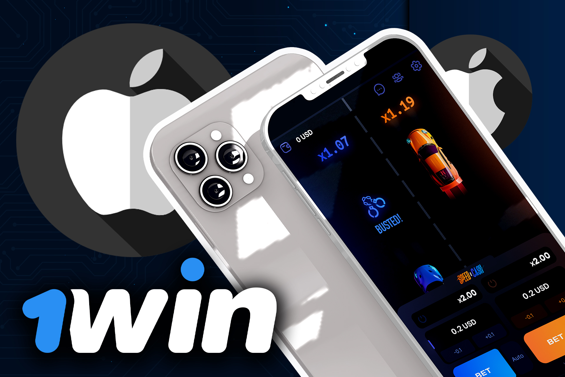 Instala la aplicación 1win en tu iPhone y juega a Speed and Cash.