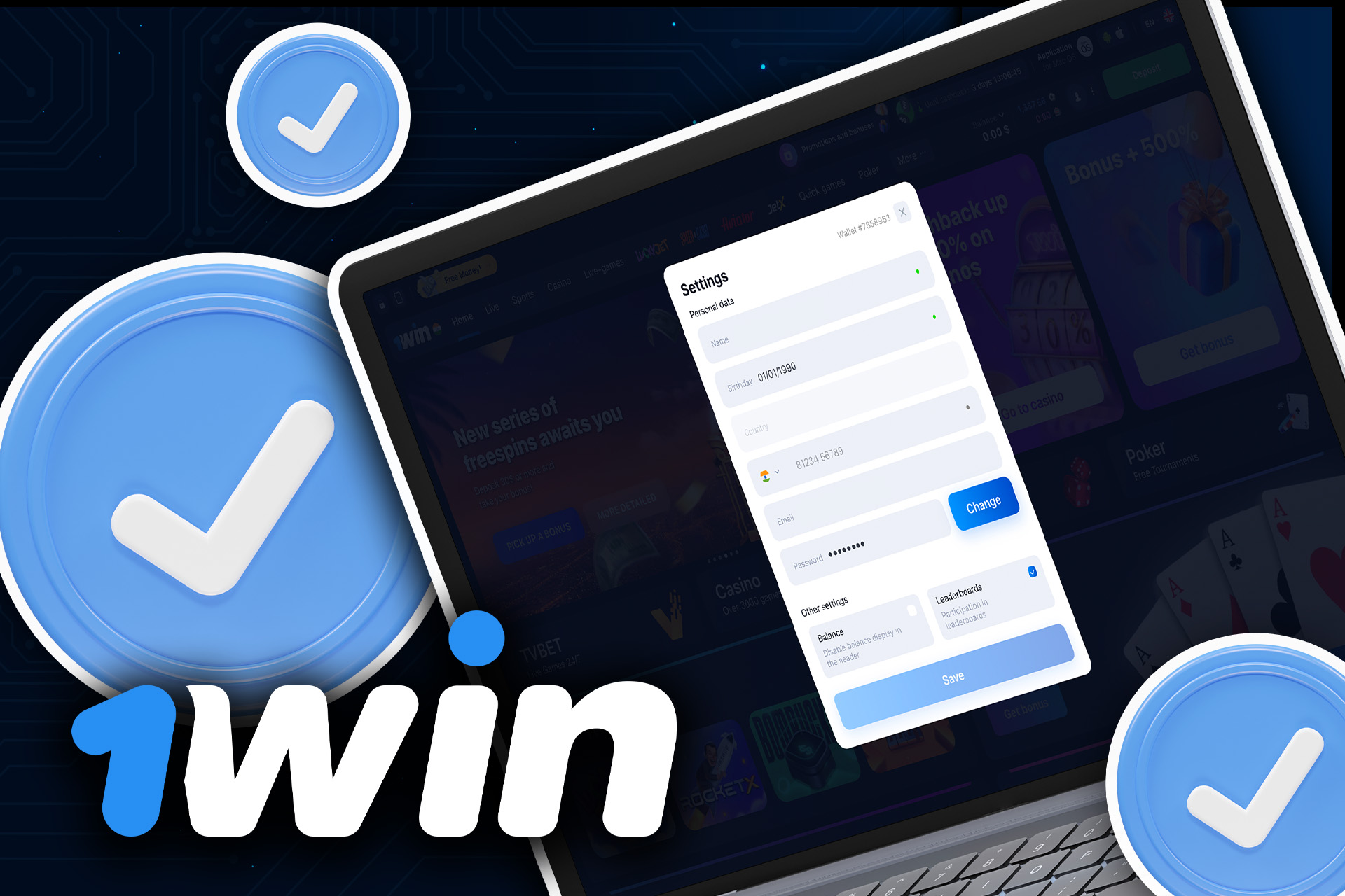 Cada usuario de 1win debe verificar su cuenta para poder realizar apuestas y jugar al casino sin límites.